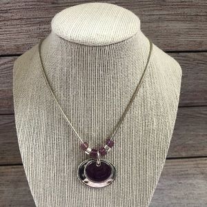 Kenneth Cole Purple Stone Silver necklace